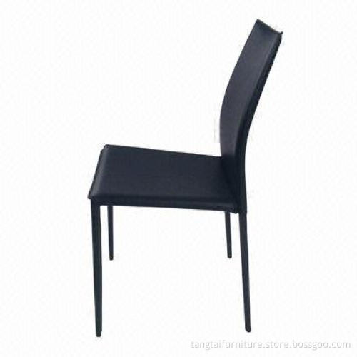 Restaurant Chair, Made of Recycled Leather and Painted Frame